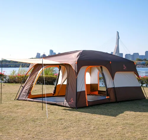 Miniatura 5 de KTT Extra Large Tent 6-10-12-14 Person(A),Family Cabin Tents,2 Rooms,3 Doors and 3 Windows with Mesh,Straight Wall,Waterproof,Double Layer,Big Tent