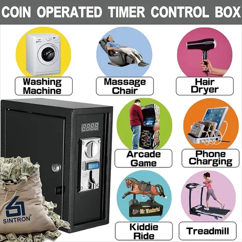Miniatura 5 de Sintron ST-002 110V Caja de alimentación de control de temporizador de monedas para máquina expendedora de dispositivos electrónicos, máquinas