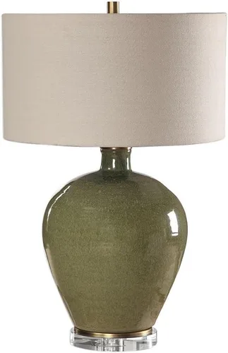 Miniatura 3 de Uttermost Elva Lámpara de mesa de cerámica esmaltada verde esmeralda