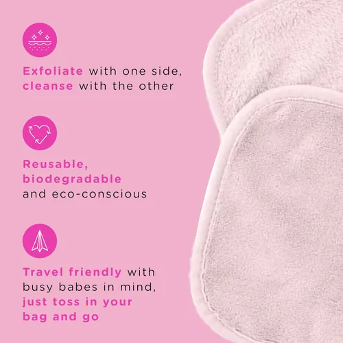Miniatura 3 de ERASE YOUR FACE Paños removedores de maquillaje, toallas faciales de microfibra reutilizables para limpiar y quitar el maquillaje, activadas por