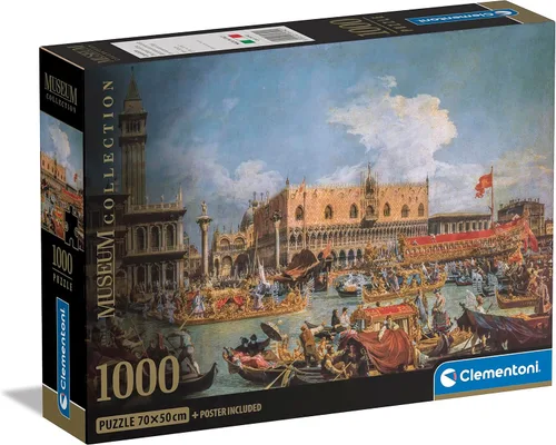 Clementoni | Canaletto Puzzle 1000 piezas para adultos | Colección del museo | 27.6 x 19.7 in | Póster incluido | Actividad tranquila y artística |