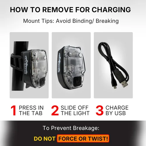 Miniatura 8 de Protect Your Tail — TAILGATOR Bike Brake Light, Auto Brake Signal, 300 Lumen Rear Light, Day/Night Sensing, USB Rechargeable