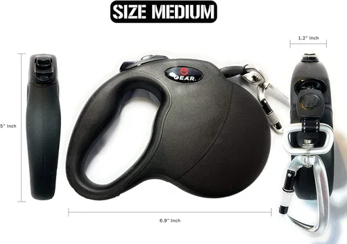 Miniatura 6 de Enthusiast Gear Correa retráctil para perros grandes y medianos con mosquetón de bloqueo Correa de poliéster reflectante fuerte de 16 pies, 1