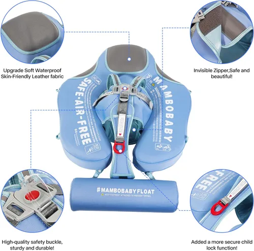 Miniatura 3 de Flotadores para bebé para piscina con dosel toldo de protección solar extraíble Mambobaby Float No Inflable Mejora Añadir cola Evitar Voltear Verde