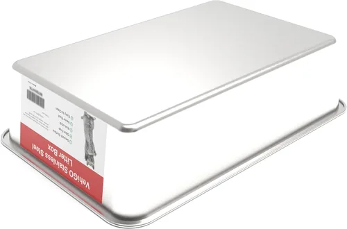 Miniatura 4 de Caja de arena grande de metal para gatos, bandeja de arena duradera de acero inoxidable para gatos grandes, caja de arena para gatos con superficie