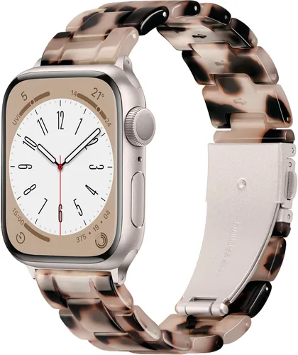 Compatible con Apple Watch Band de 1.614 in, 1.575 in, 1.496 in o 1.929 in, 1.772 in, 1.732 in, 1.654 in, correa de repuesto de resina ligera Flor