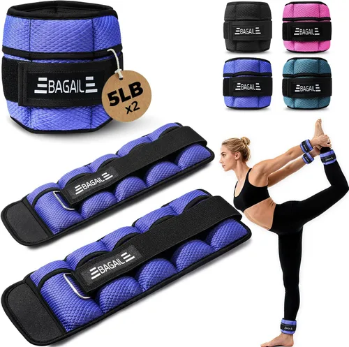 Miniatura 12 de BAGAIL Pesas de tobillo para mujeres y hombres, un par de pesas de 1/2/4/6/8/10 libras con diseño elegante y ajuste seguro para caminar, correr