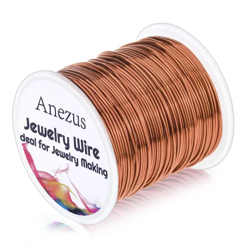 Miniatura 13 de anezus Alambre de joyería de calibre 20, alambre para manualidades de 28 yardas, alambre de cobre resistente al deslustre, para suministros