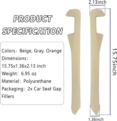 Miniatura 2 de Junecarp Paquete de 2 rellenos de espacio para asiento de automóvil, organizador flexible para evitar que los artículos se caigan, accesorios