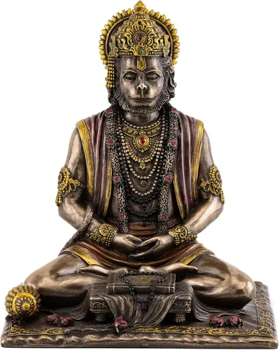 Top Collection Hanuman - Estatua hindú de Dios de la Fuerza en bronce fundido en frío de primera calidad, figura coleccionable de 7.5 pulgadas