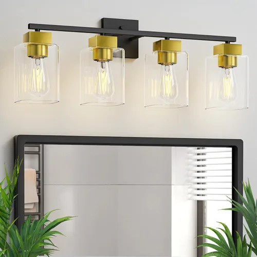 Miniatura 19 de Lámpara de tocador de baño de níquel cepillado, diseño cuadrado de 3 luces, certificación UL y luces cuadradas para baño sobre el espejo