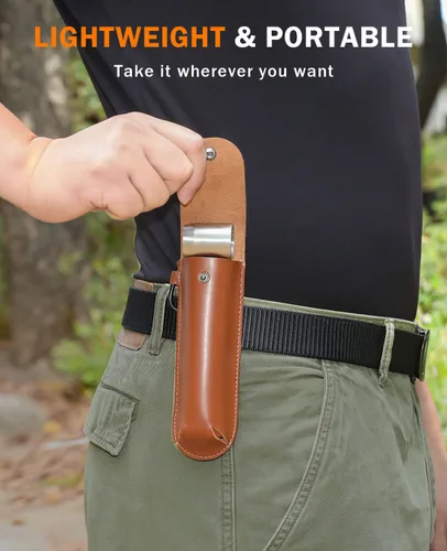 Miniatura 4 de Bushcraft - Llave de barrena manual, taladro de madera de ojo escocés resistente, taladro de madera, herramienta manual con funda de cuero