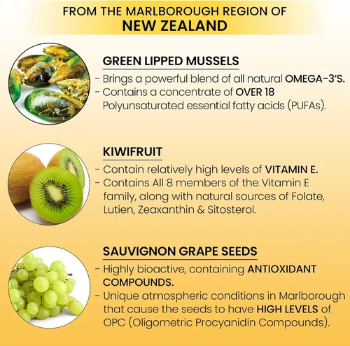 Miniatura 7 de Aceite de mejillón con labios verdes de Nueva Zelanda Omega 3, geles suaves para apoyo articular y movilidad, apoyo cardíaco e inmunológico, sin