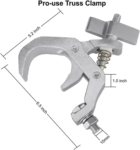 Miniatura 5 de Abrazadera Pro Truss de 1.57 a 2.36 pulgadas, paquete de 4 abrazaderas de iluminación Olaalite para escenario, resistentes, 330 libras, ajuste