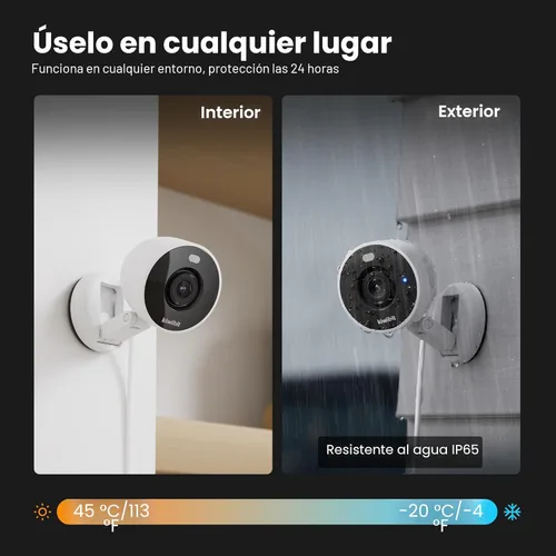 Miniatura 9 de Kiwibit Cámara de seguridad 2K interior/exterior, cámara para mascotas, monitor de bebé, montaje magnético, detección de IA, visión nocturna a Blanco
