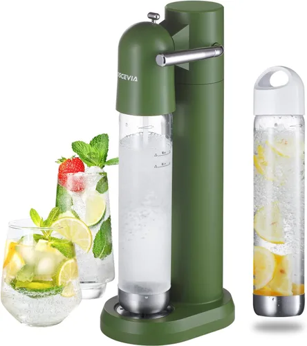 Fabricante de agua con gas | Máquina de bebidas de soda | Seltzer y carbonatador de transmisión de refrescos | Botellas sin BPA de 2 x 1 L |