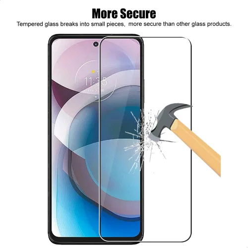 Miniatura 5 de (3+3) Protector de pantalla de vidrio templado con protector de lente de cámara, antiarañazos, transparente HD (3+3) para Motorola Moto G 5G y One