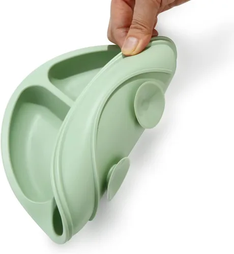 Miniatura 7 de PandaEar Juego de Alimentación de Silicona para Bebés Paquete de 2 Platos de Succión Divididos de Silicona y Paquete de 2 Tazas Pequeñas con 2