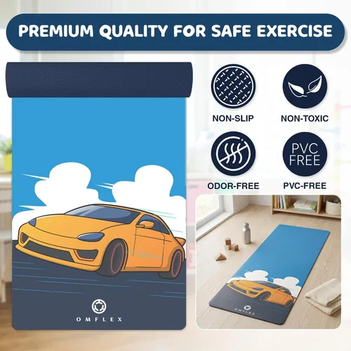 Miniatura 2 de Alfombrillas de yoga prémium para niños, tapetes de ejercicio, tapetes de juego con correa de transporte, alfombrillas antideslizantes de 60 x 24