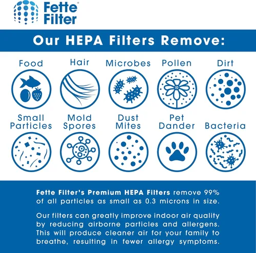Miniatura 7 de Fette Filter - Filtros de repuesto para aspiradora en seco y húmedo compatibles con aspiradoras DeWalt DCV580 y DCV581H (4 unidades)