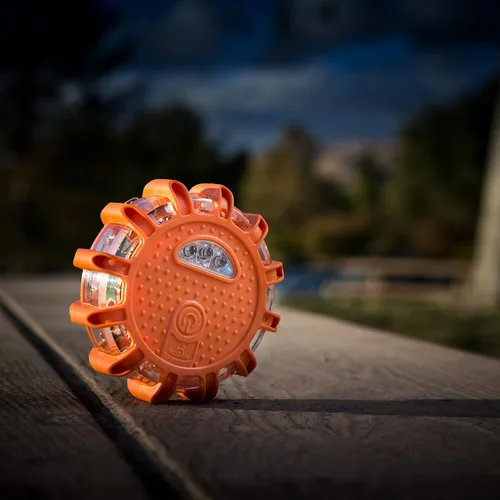 Miniatura 7 de WAGAN Fred Disco de luces LED parpadeantes para emergencia en carretera, paquete de de 3, Rojo