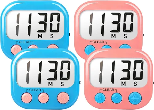 Miniatura 9 de Temporizadores de aula para profesores y niños, temporizador digital magnético grande, suministros para profesores, paquete de 12, azul y verde Azul