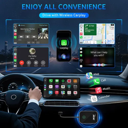 Miniatura 2 de Acer Gadget - Adaptador inalámbrico CarPlay para Apple — Adaptador inalámbrico Apple CarPlay inalámbrico para iPhone Actualización de CarPlay
