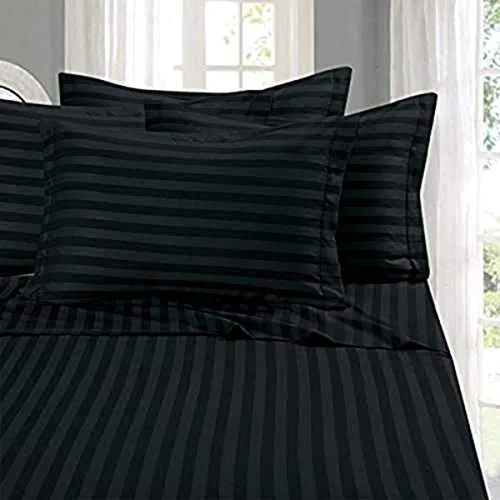 Miniatura 12 de Elegant Comfort 1500 Premier resistente a las arrugas y a la decoloración, juego de sábanas de lujo suave y sedoso de calidad de hotel a rayas