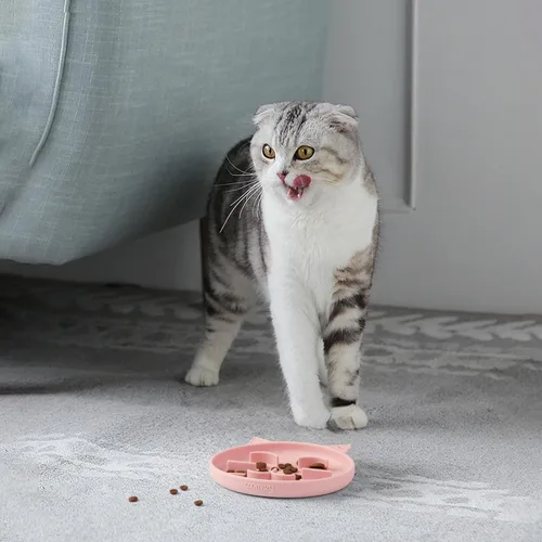 Miniatura 7 de Coomazy Cuencos de silicona de alimentación lenta para perros y gatos, juguete interactivo para mascotas para entrenamiento de alimentos