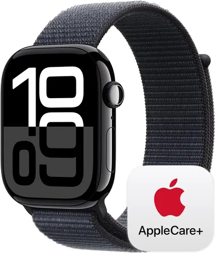Miniatura 19 de Apple Watch Series 10 (42 mm, GPS) con caja de aluminio negro azabache, correa deportiva negra, S/M monitor fitness, app ECG, pantalla Retina Caja