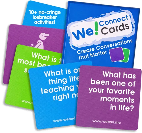 We! Connect Cards - Tarjetas de conversación para construir confianza y conexión - Juegos de oficina ideales, rompehielos y juegos educativos de