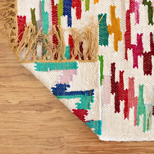 Miniatura 7 de Unique Loom Chindi Trellis Collection - Alfombra azteca (2 pies 2 pulgadas x 6 pies 1 pulgada, alfombra de pasillo, multicolor / azul)