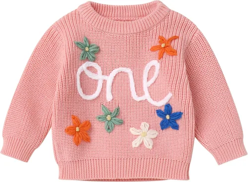 Miniatura 20 de Suéter de primer cumpleaños para bebés y niñas de un año de edad, sesión de fotos, otoño e invierno