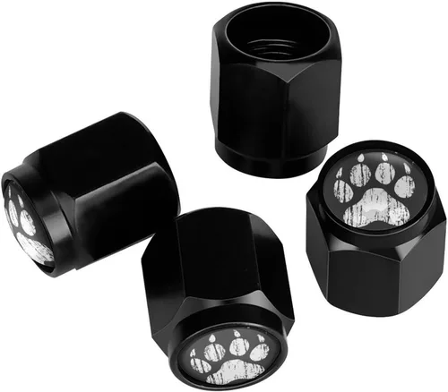 Miniatura 6 de Wolf - Tapones de válvula de neumático con bandera americana, tapas de válvula de neumático de aluminio negro, cubiertas universales