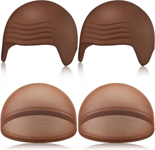 Miniatura 11 de WILLBOND 4 piezas de gorras calvas de Halloween para maquillaje de látex calvo, gorra para cabeza, peluca, sombrero, accesorios de disfraz