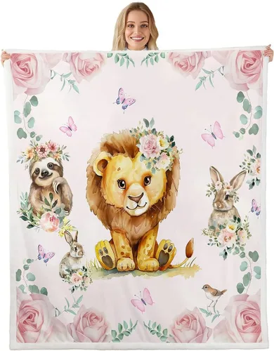 Miniatura 19 de Erosebridal Manta infantil de cebra de 40 x 50 pulgadas para dormitorio, sala de estar, sofá, sofá, manta de forro polar de animales de zoológico