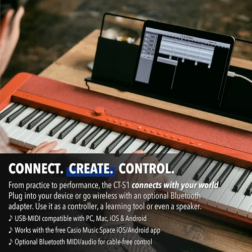 Miniatura 7 de Casio Casiotone CT-S1 – Teclado retro sensible al tacto de 61 teclas Diseño elegante y portátil para principiantes y profesionales Piano de cola