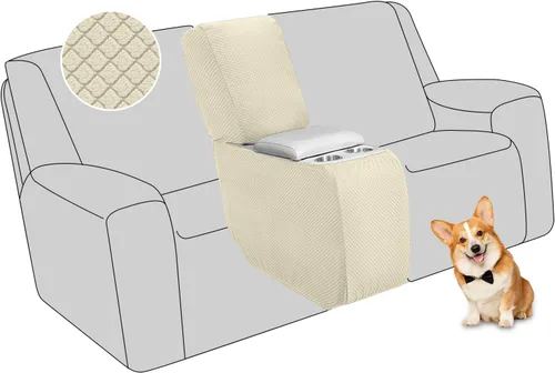 Miniatura 20 de ALIECOM Funda para Consola Central de Sillón Reclinable, Funda Elástica para Sofá Seccional Reclinable en Forma de L, Funda de Esquinas para Sofá