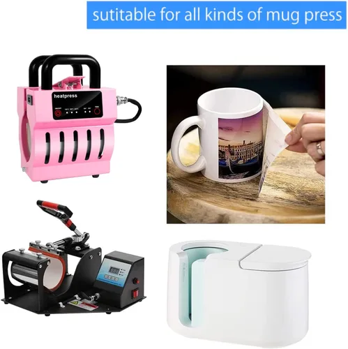 Miniatura 7 de Tazas de sublimación, tazas de café blancas de 11 onzas, tazas de café de sublimación con revestimiento AAA de cerámica con mango grande, juego