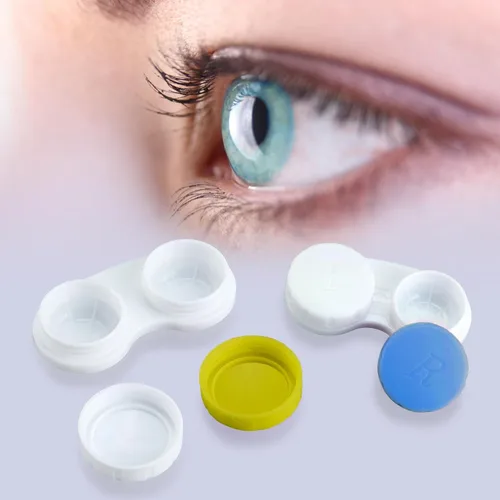 Miniatura 5 de Estuche para lentes de contacto de 12 piezas, caja colorida para lentes de contacto izquierdos/derechos, contenedor de soporte para lentes de 12