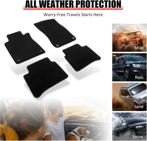 Miniatura 6 de IKON MOTORSPORTS - Alfombrillas compatibles con Benz W211 2003-2009, E-Class 4Dr Factory Fitment, alfombrillas delanteras y traseras de nailon