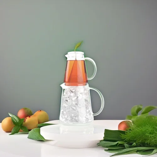 Miniatura 5 de Tea Forte Juego de dos jarras de té sobre hielo, 12 onzas para remojar y jarra de 24 onzas para té helado frío perfecto, apto para lavavajillas