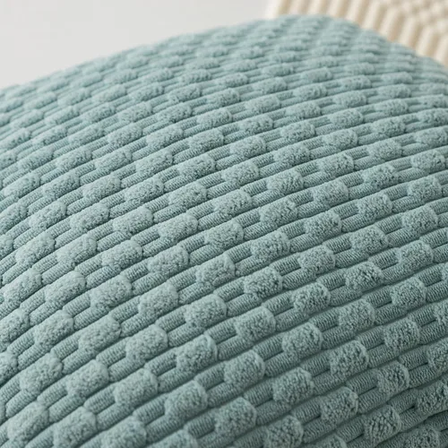 Miniatura 460 de K Kevin Textile - Juego de 2 fundas de almohada decorativas de corduroy suave azul con rayas estilo bohemio, fundas de almohada para sofá, cama