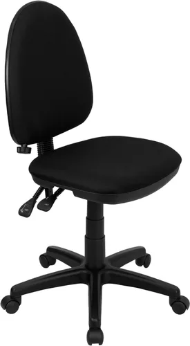 Miniatura 7 de Flash Furniture Silla de oficina ergonómica giratoria multifunción de tela burdeos con soporte lumbar ajustable Borgoña