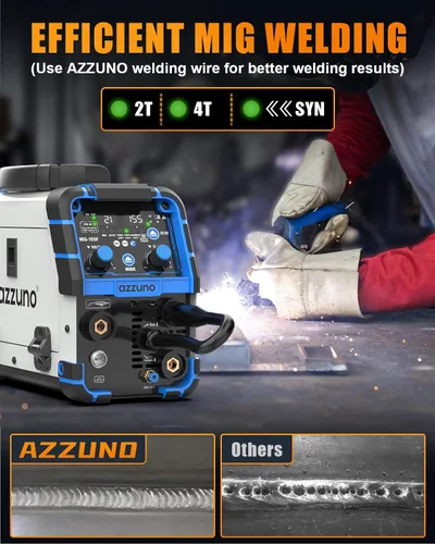 Miniatura 5 de AZZUNO Máquina de soldadura MIG 110V/220V, 155Amp 5-en-1 Gas MIG/aluminio MIG/flujo sin gas MIG/Lift TIG/Stick máquina de soldar, soldador