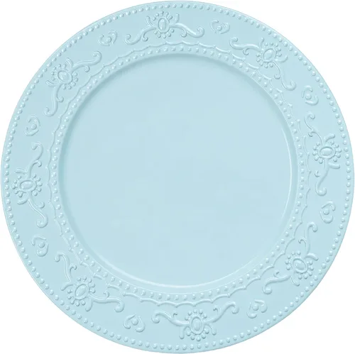 Brightalk Platos Base de 13 Pulgadas, 6 Piezas Platos Base Redondos para Cena para Bodas, Fiestas, Azul Azul (Floral-Blue)