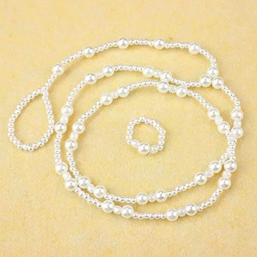 Miniatura 4 de Nattypat - Tobillera para novia, playa, perlas, descalzo, joyería para pies