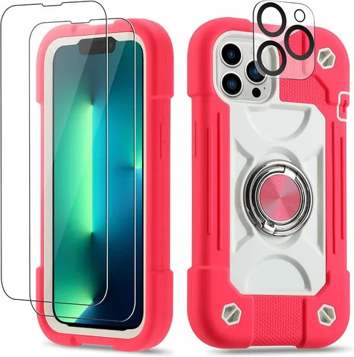 Miniatura 81 de Funda para iPhone 11 de 6.1 pulgadas con soporte de anillo, con 2 protectores de pantalla de vidrio, resistente a los golpes, resistente a