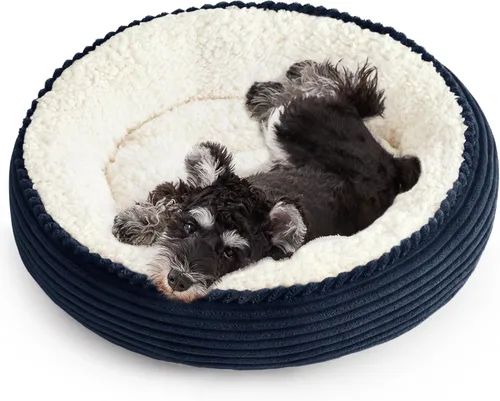 Miniatura 39 de Love's cabin Cama redonda acolchada para gatos y perros, cama para mascotas de 20 pulgadas para gatos o perros pequeños, parte inferior Violeta