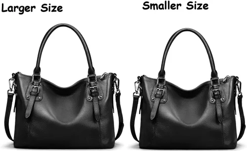 Miniatura 4 de HESHE - Carteras y bolsos de cuero genuino para mujer, bolso de mano, bolso de hombro, bolso de asa superior, bolso cruzado, bolso tipo morral